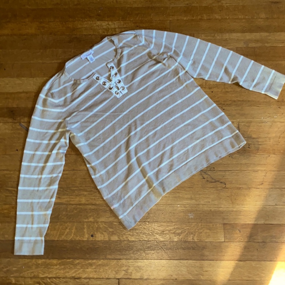 Original Calvin Klein men’s long sleeve vintage shirt size large brown and white